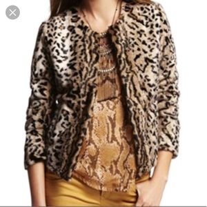 Express faux fur leopard jacket